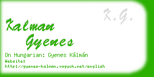 kalman gyenes business card