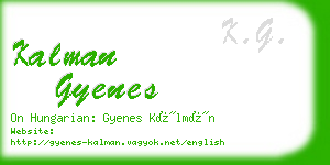 kalman gyenes business card